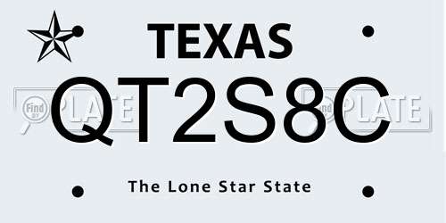 QT2S8C Texas License Plate