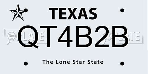 QT4B2B Texas License Plate