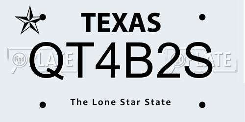 QT4B2S Texas License Plate