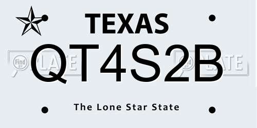 QT4S2B Texas License Plate