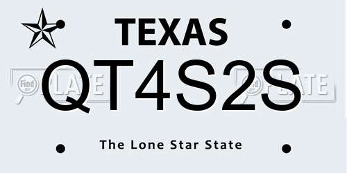 QT4S2S Texas License Plate