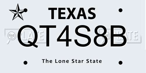 QT4S8B Texas License Plate