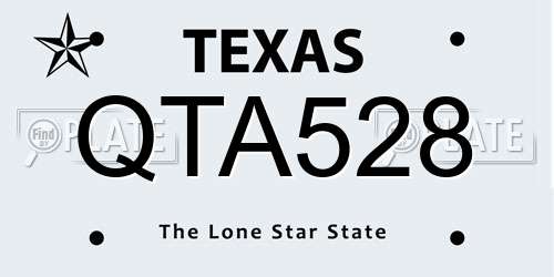QTA528 Texas License Plate