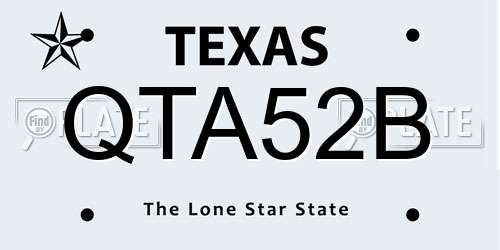 QTA52B Texas License Plate