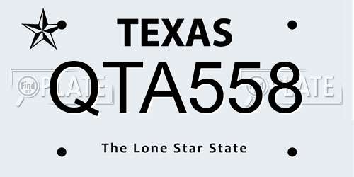 QTA558 Texas License Plate