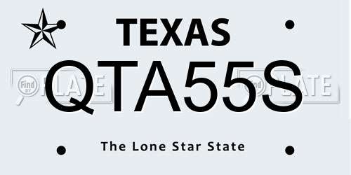 QTA55S Texas License Plate