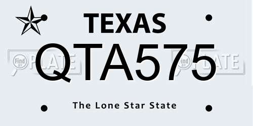 QTA575 Texas License Plate