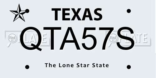 QTA57S Texas License Plate