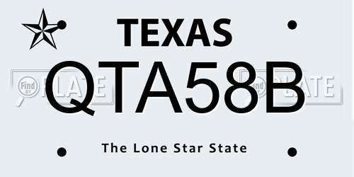 QTA58B Texas License Plate