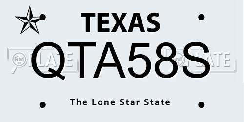 QTA58S Texas License Plate