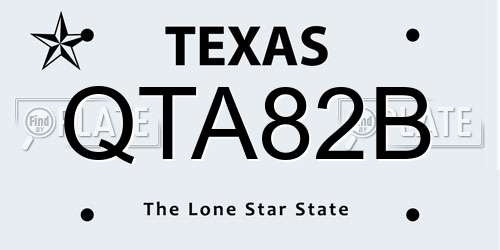 QTA82B Texas License Plate