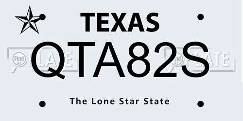 QTA82S Texas License Plate