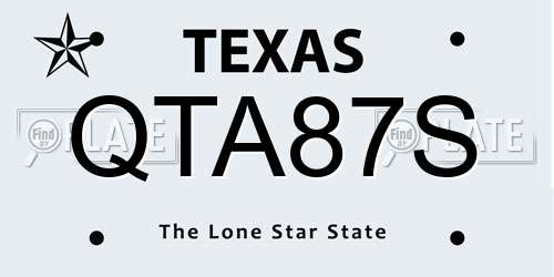 QTA87S Texas License Plate