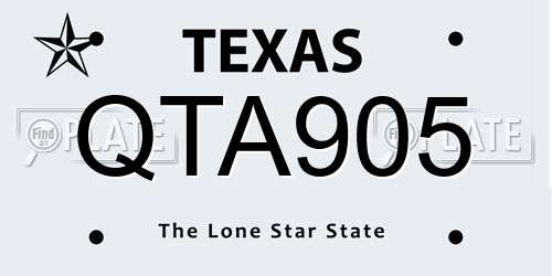 QTA905 Texas License Plate