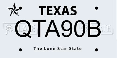 QTA90B Texas License Plate