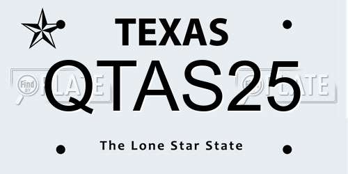 QTAS25 Texas License Plate