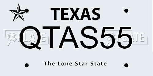 QTAS55 Texas License Plate