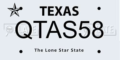QTAS58 Texas License Plate