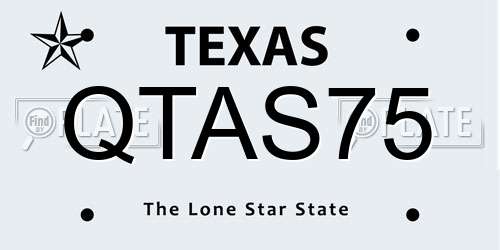 QTAS75 Texas License Plate