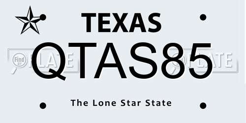 QTAS85 Texas License Plate