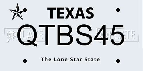 QTBS45 Texas License Plate