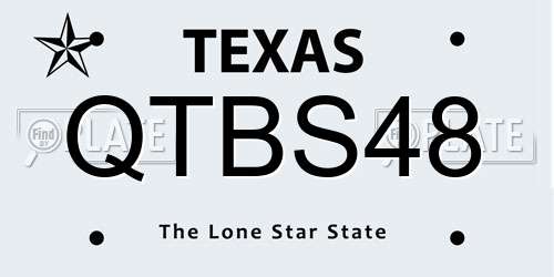 QTBS48 Texas License Plate