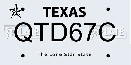 QTD67C Texas License Plate