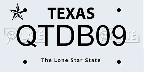 QTDB09 Texas License Plate