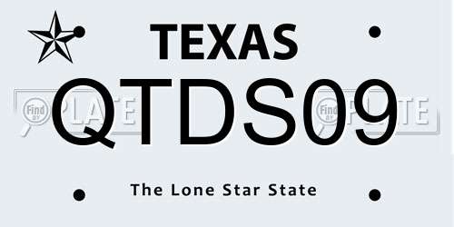 QTDS09 Texas License Plate