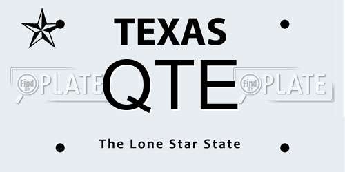 QTE Texas License Plate