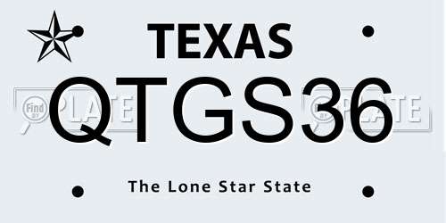 QTGS36 Texas License Plate