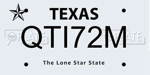 QTI72M Texas License Plate