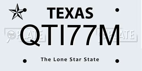 QTI77M Texas License Plate
