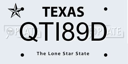 QTI89D Texas License Plate