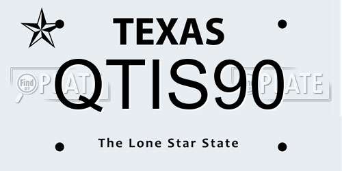 QTIS90 Texas License Plate