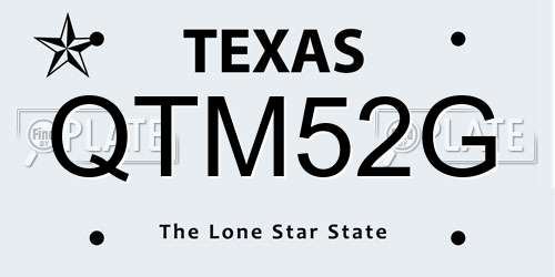 QTM52G Texas License Plate