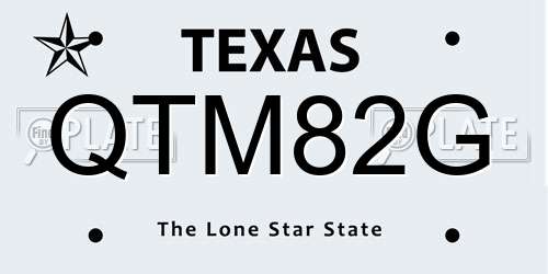 QTM82G Texas License Plate