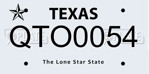 QTO0054 Texas License Plate