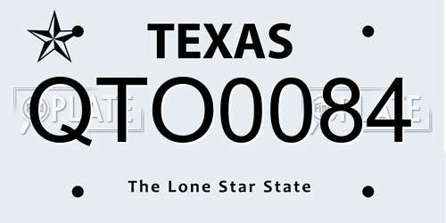 QTO0084 Texas License Plate
