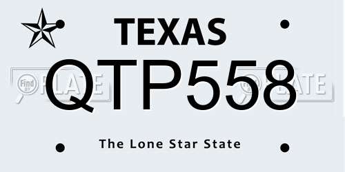 QTP558 Texas License Plate