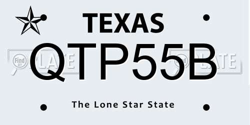 QTP55B Texas License Plate