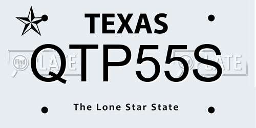 QTP55S Texas License Plate