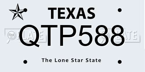 QTP588 Texas License Plate