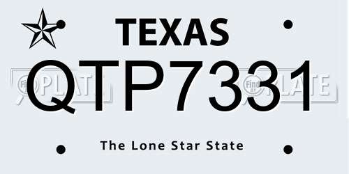 QTP7331 Texas License Plate