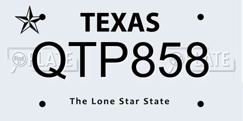 QTP858 Texas License Plate