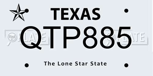 QTP885 Texas License Plate
