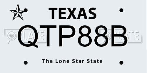 QTP88B Texas License Plate