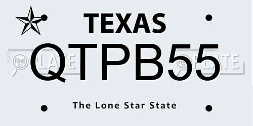 QTPB55 Texas License Plate