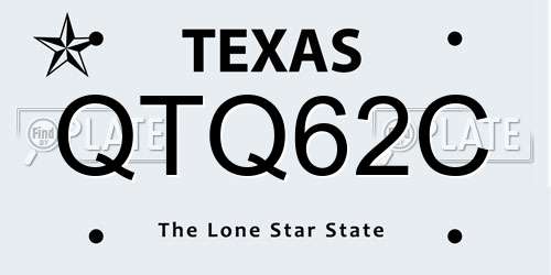 QTQ62C Texas License Plate