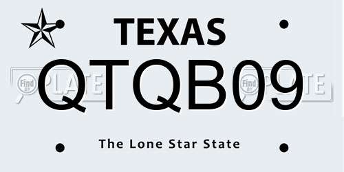 QTQB09 Texas License Plate